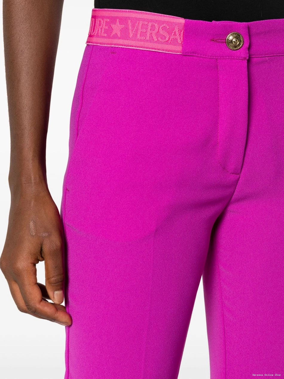 Affordable Versace Jeans slim trousers Couture Women logo-waistband 0402